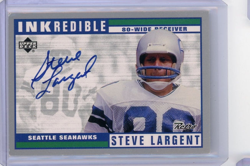 Steve Largent 1999 Upper Deck INKredible on-card autograph