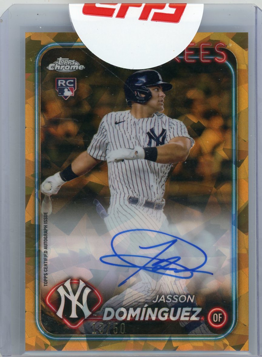 Jasson Dominguez 2024 Topps Chrome Update Sapphire Gold Auto #'d 13/50