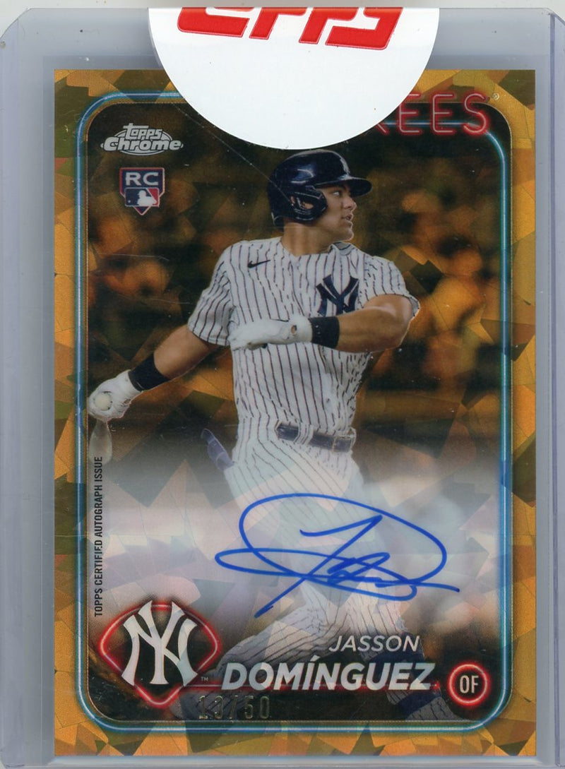 Jasson Dominguez 2024 Topps Chrome Update Sapphire Gold Auto 