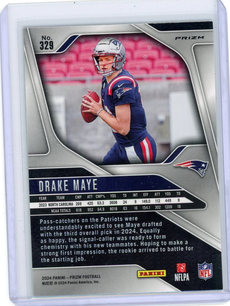 Drake Maye 2024 Panini Prizm Green Pulsar Rookie