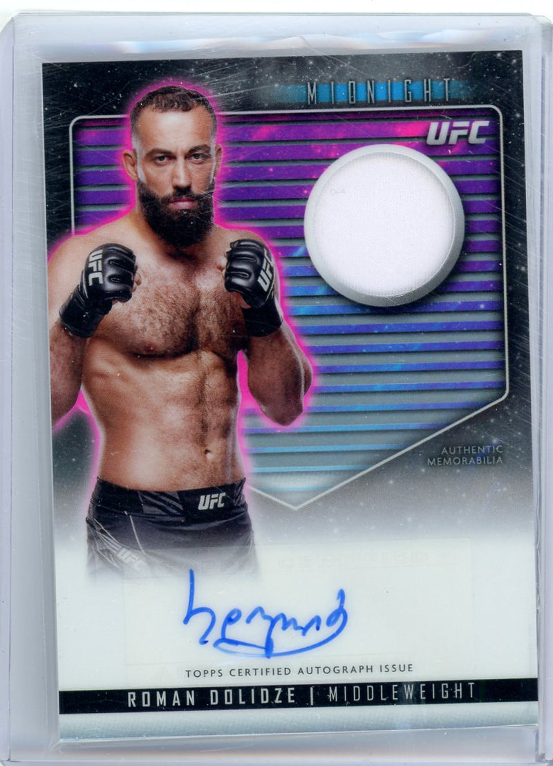 Roman Dolidze 2024 Topps Midnight UFC autograph relic