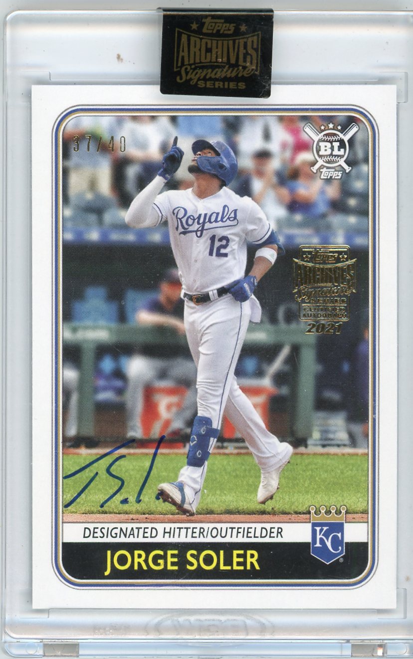 Jorge Soler 2021 Topps Archives Signature Series 2020 Big League auto #'d 37/40