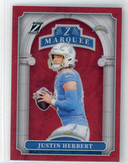 Justin Herbert 2024 Panini Zenith Marquee red prizm #'d 25/49