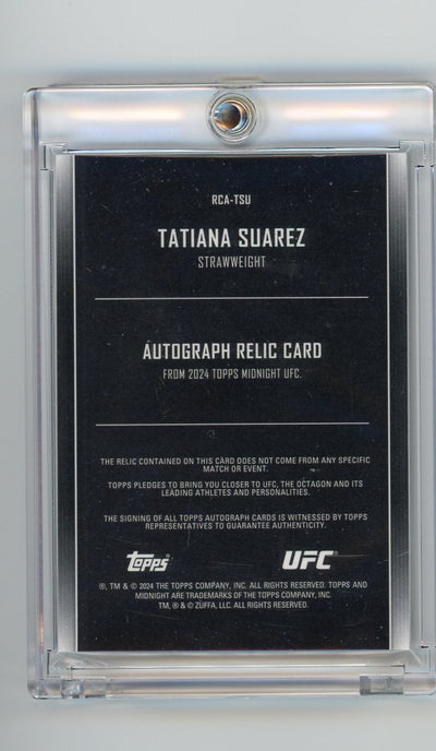 Tatiana Suarez 2024 Topps Midnight UFC autograph relic