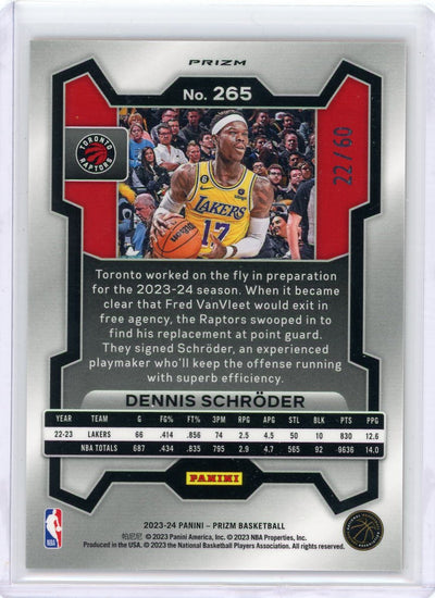 Dennis Schroder 2023 Panini Prizm orange wave prizm #'d 22/60