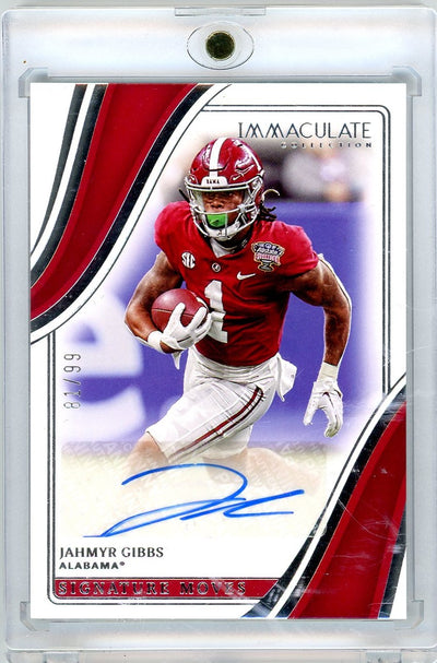 Jahmyr Gibbs 2023 Panini Immaculate Collegiate Signature Moves Rookie Autograph #'d 81/99