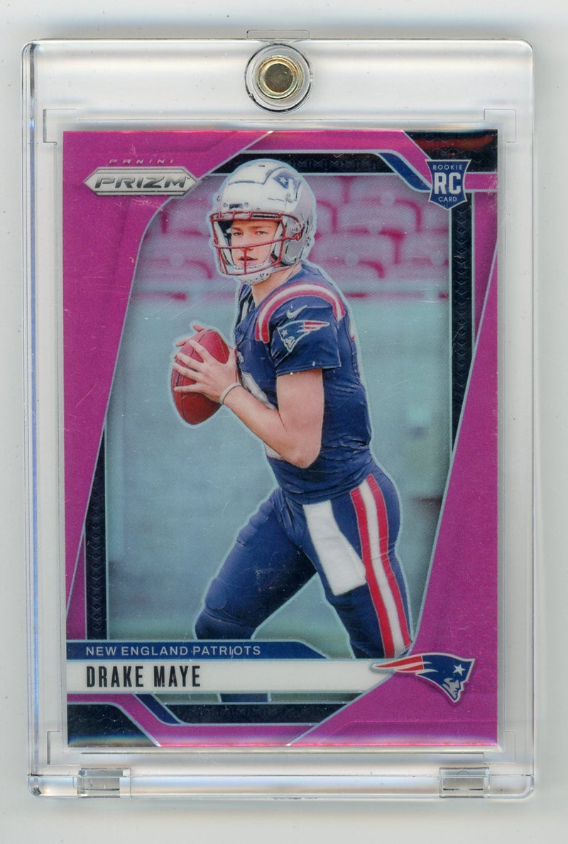 Drake Maye 2024 Panini Prizm Pink Prizm rookie card