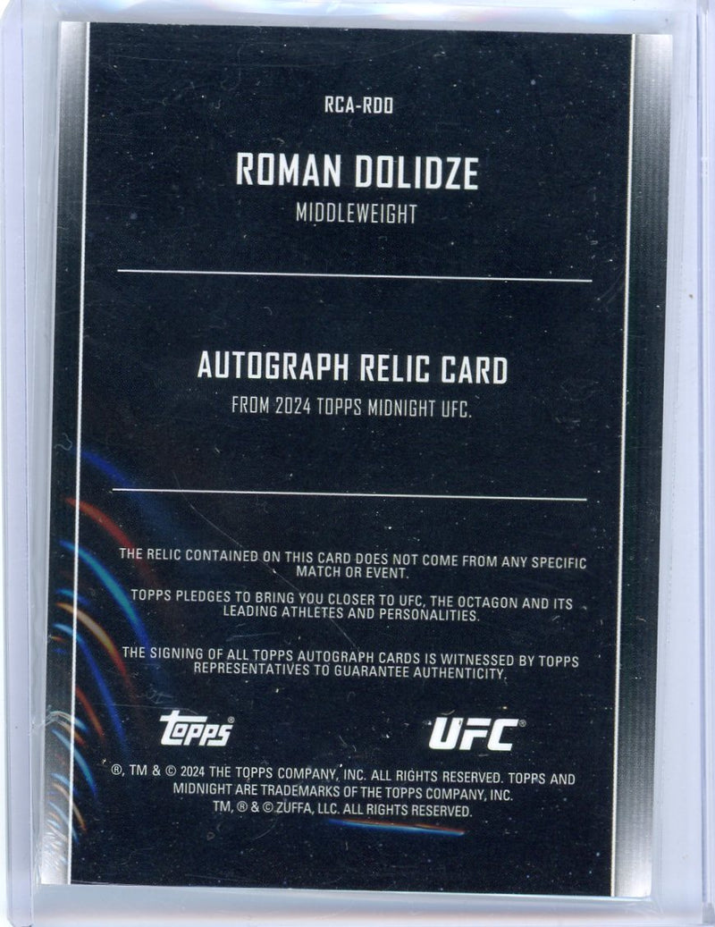 Roman Dolidze 2024 Topps Midnight UFC autograph relic