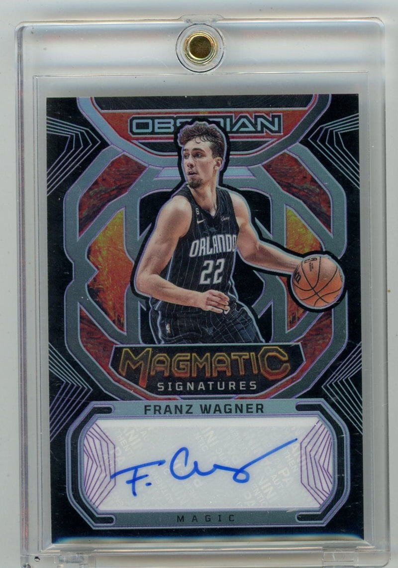 Franz Wagner 2022-23 Panini Obsidian Magmatic Signatures Electric Etch Purple 