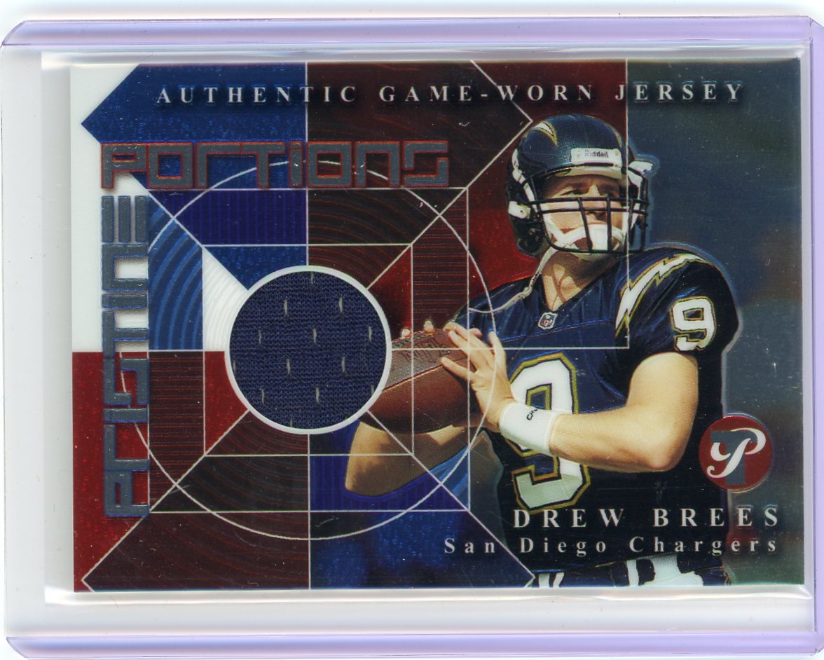 Drew Brees 2002 Topps Pristine Portions auth. game-used jersey relic