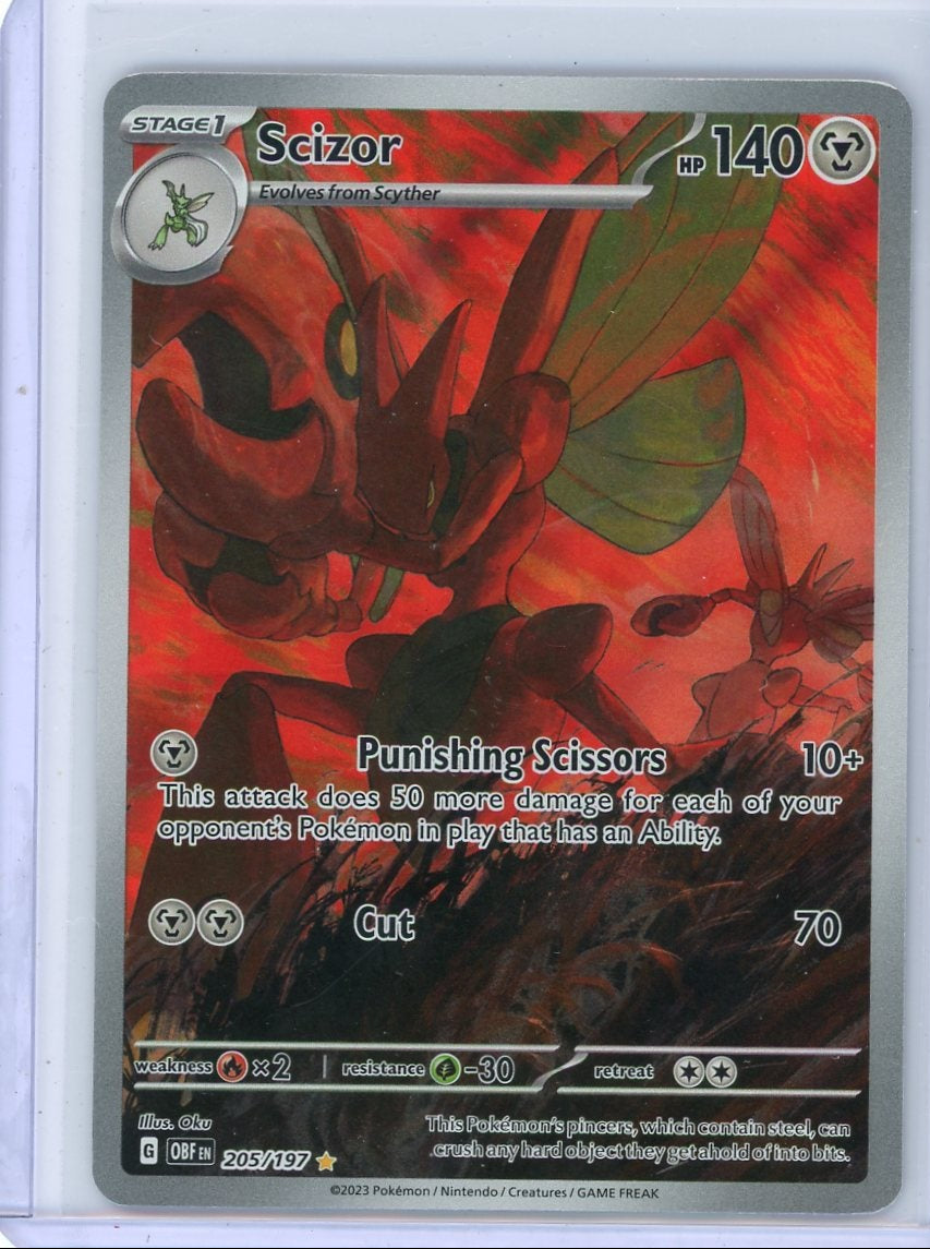 Scizor Pokémon Obsidian Flames Illustration Rare #205/197