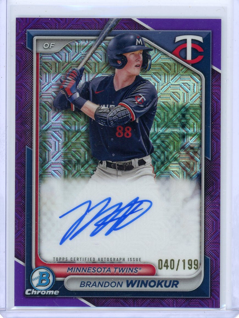 Brandon Winokur 2024 Bowman Chrome Mega/Mojo purple autograph 