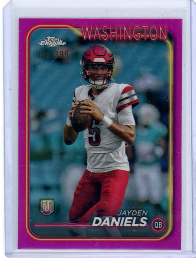 Jayden Daniels 2024 Topps Chrome Magenta Refractor RC #'d 003/399