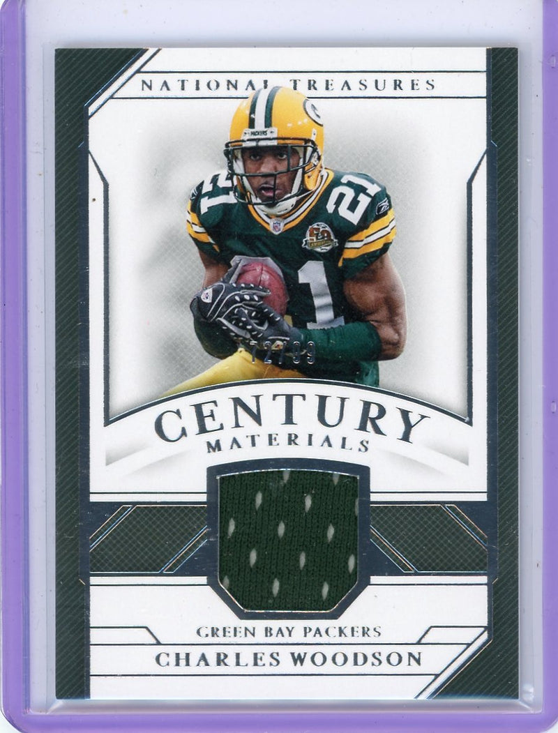 Charles Woodson 2018 Panini National Treasures Century Materials relic 