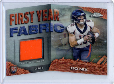 Bo Nix 2024 Topps Chrome First Year Fabric Rookie Patch