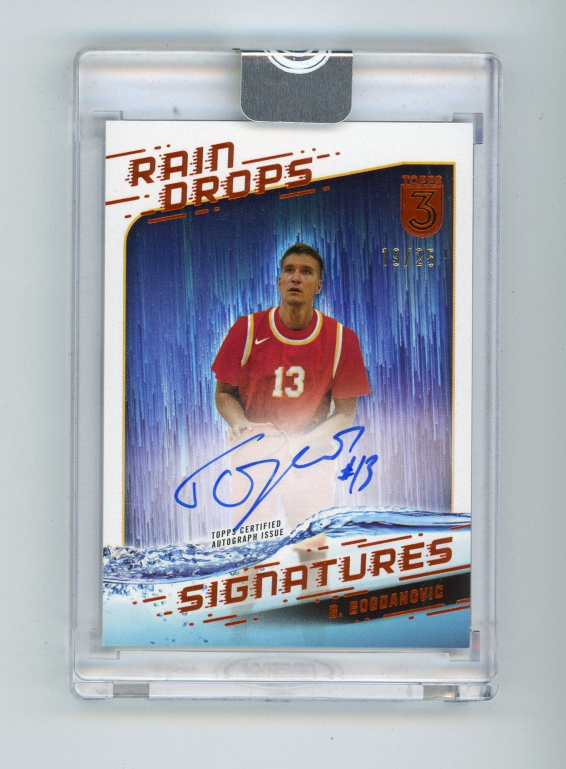 Bogdan Bogdanovic 2023-24 Topps 3 Rain Drops autograph bronze #'d 19/25