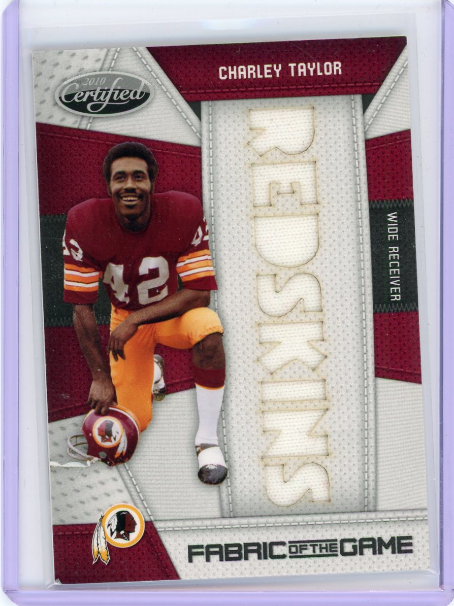 Charley Taylor 2010 Panini Certified Fabric of the Game "Redskins" jersey relic #'d 20/25