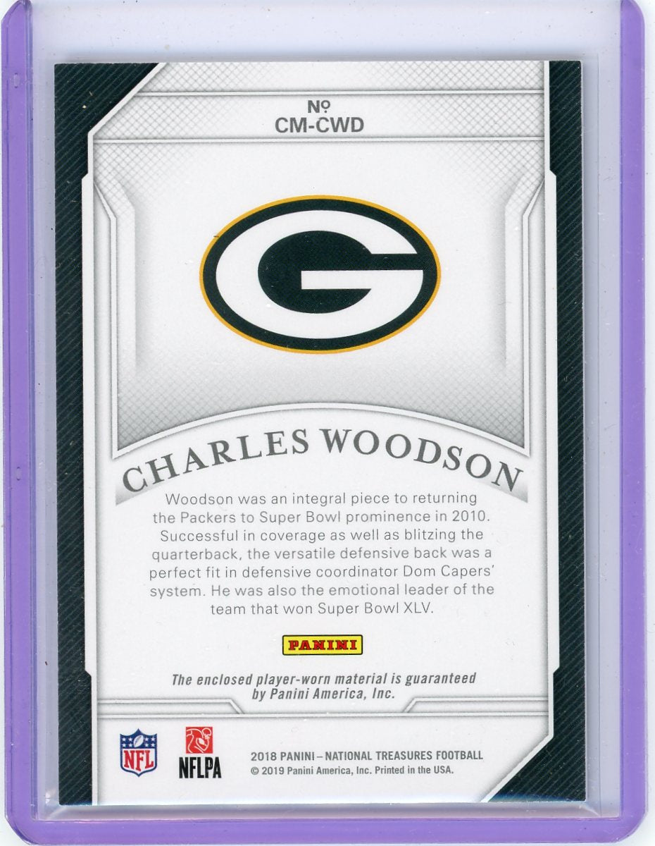 Charles Woodson 2018 Panini National Treasures Century Materials relic #'d 72/99