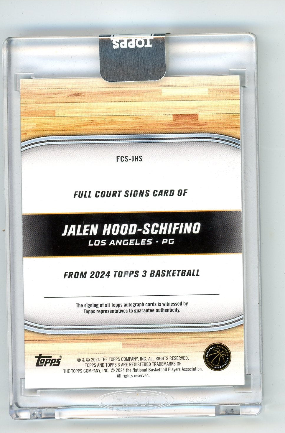 Jalen Hood-Schifino 2023-24 Topps 3 Full Court Signs auto rookie card #'d 01/49