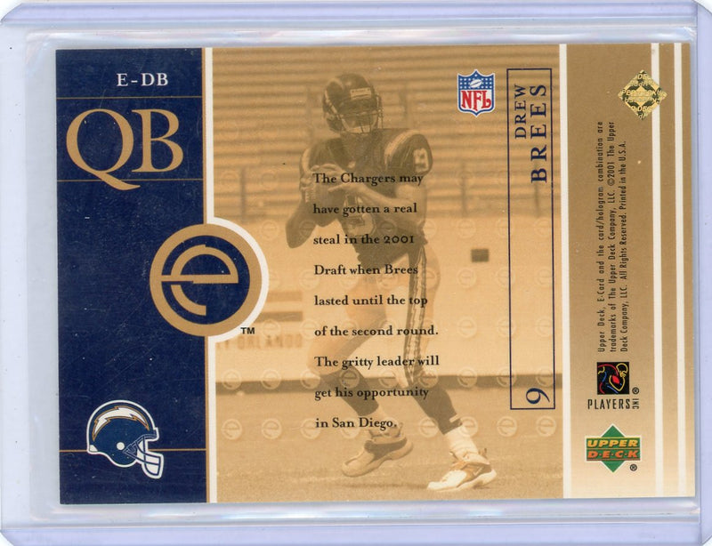 Drew Brees 2001 Upper Deck E-Card Scratch Off