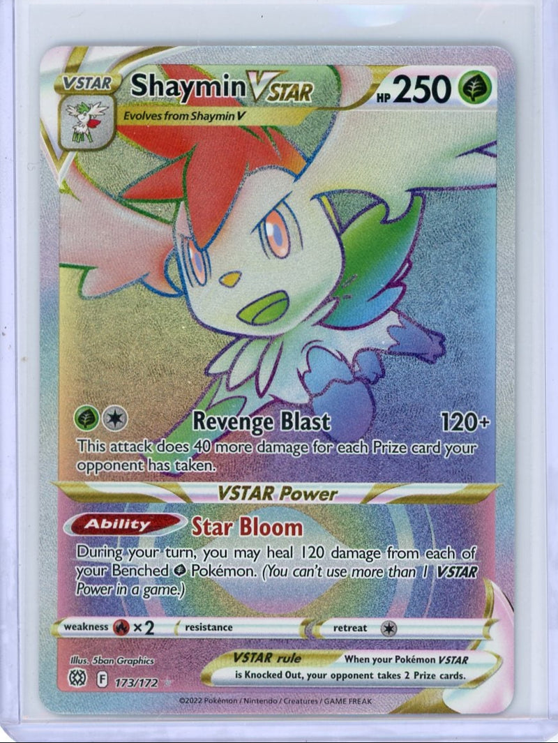 Shaymin Vstar Pokemon Sword & Shield Brilliant Stars Rainbow Secret Rare 173/172