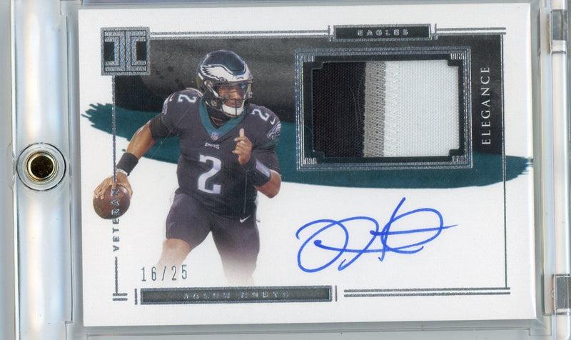 Jalen Hurts 2021 Panini Impeccable Football Elegance Veteran Patch Autograph 