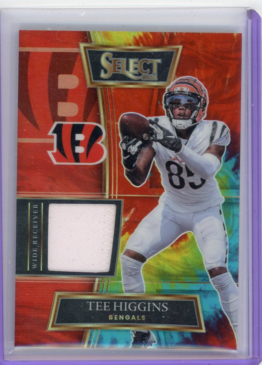 Tee Higgins 2021 Panini Select Swatches Tie Dye Prizm #'d 12/25