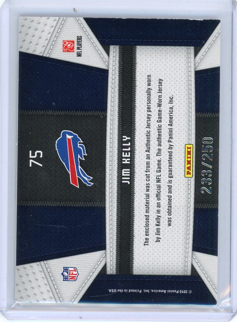 Jim Kelly 2010 Panini Certified Fabric of the Game auth. game-used jersey relic 