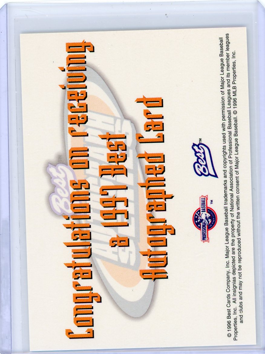 Bartolo Colon 1996 Best Cards autograph