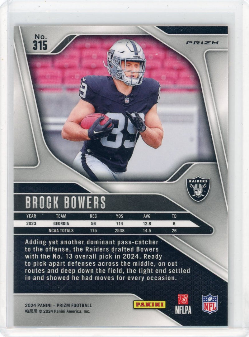 Brock Bowers 2024 Panini Prizm Disco Prizm Rookie Card