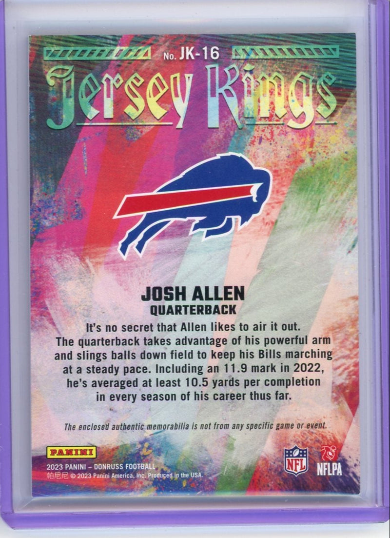 Josh Allen 2023 Panini Donruss Jersey Kings Relic 