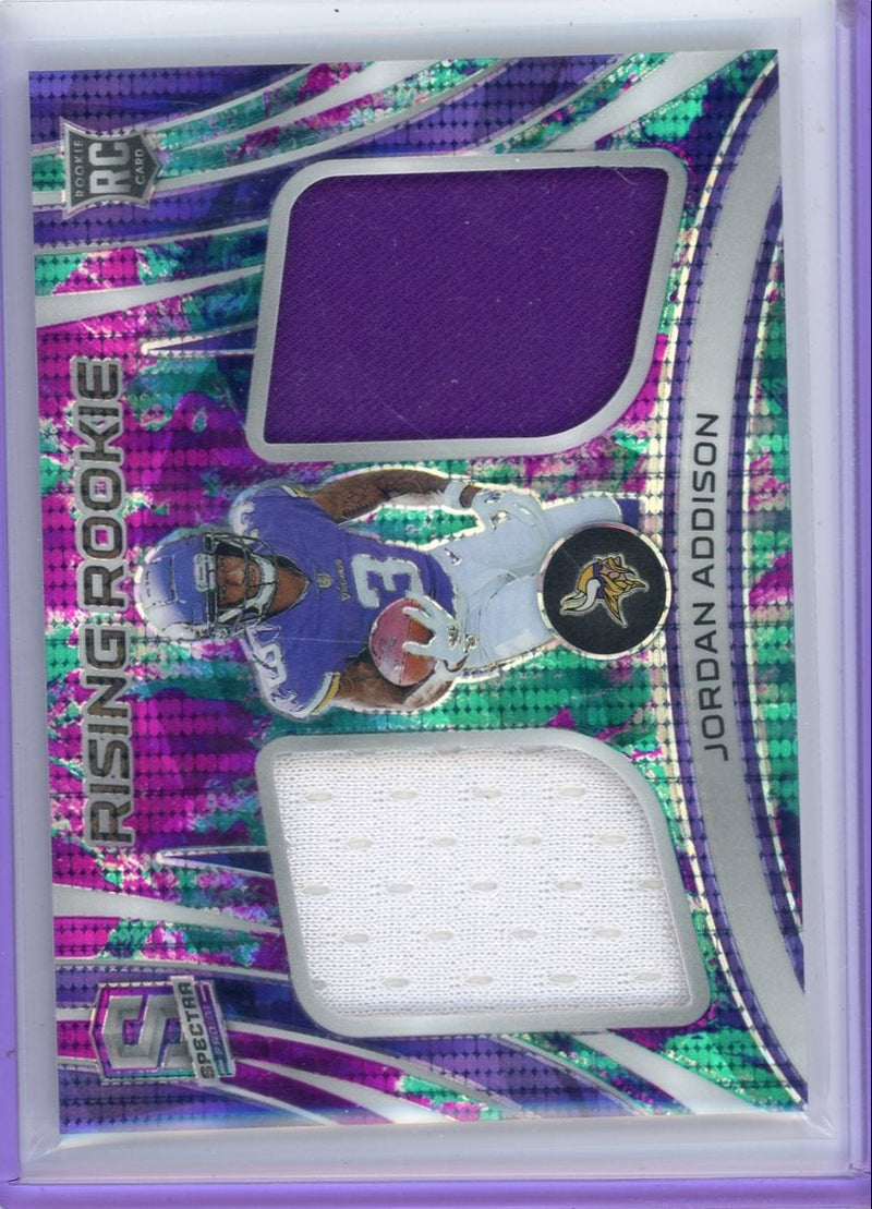 Jordan Addison 2023 Panini Spectra Rising Rookie Celestial Dual Patch 