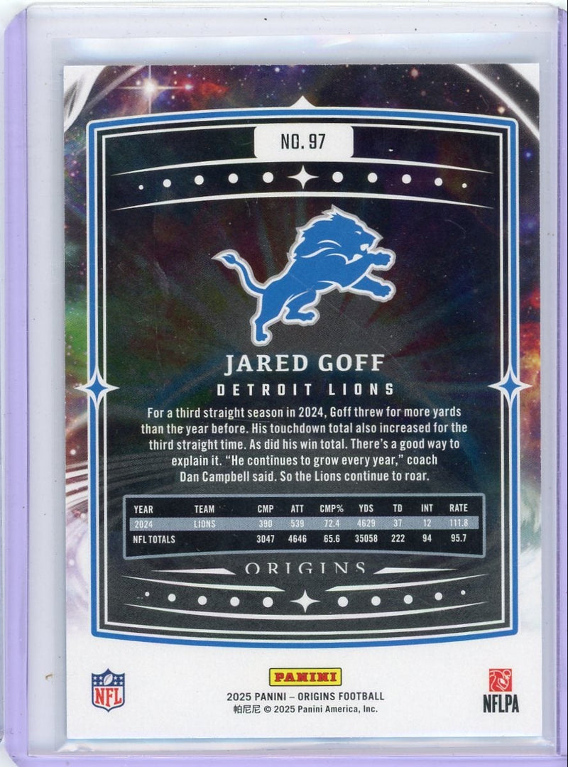Jared Goff 2025 Panini Origins 