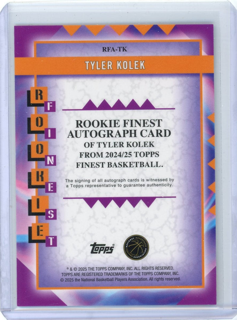 Tyler Kolek 2025 Topps Rookie Finest Autograph