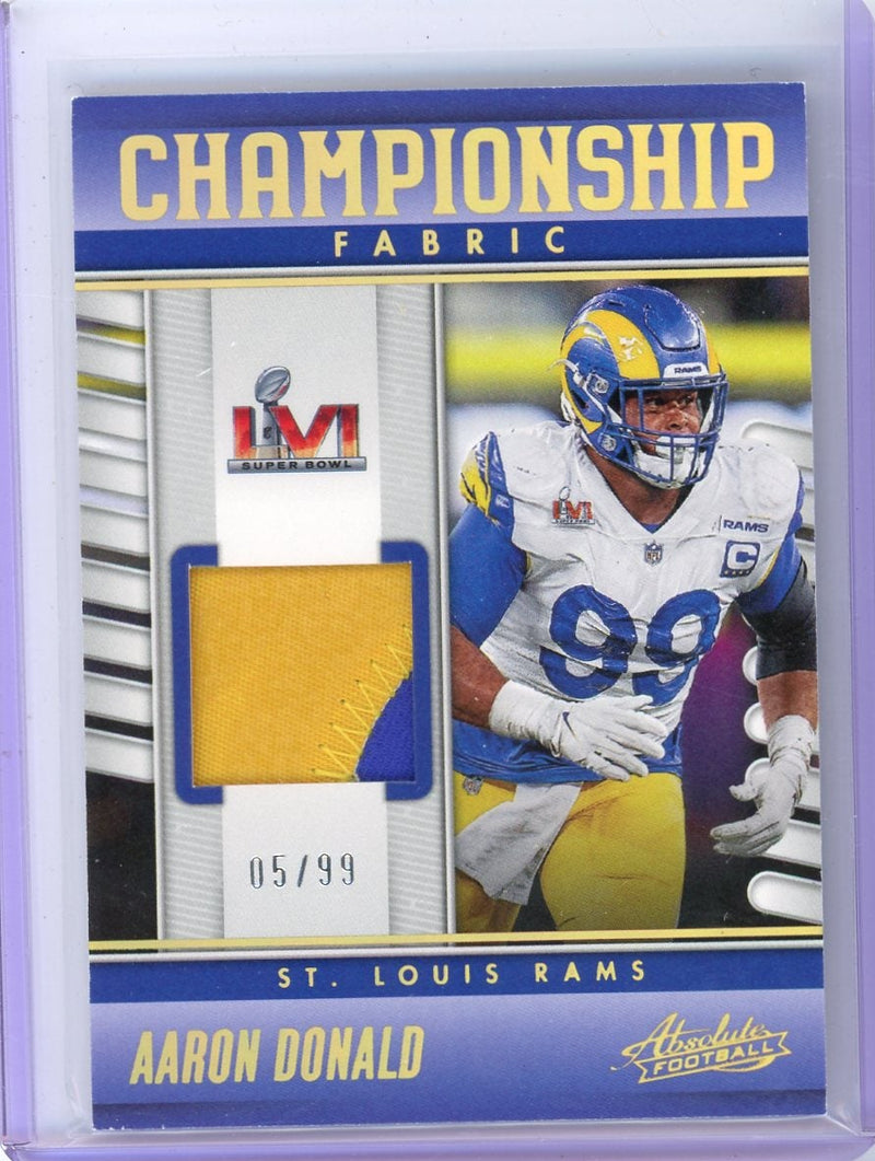 Aaron Donald 2023 Panini Absolute Championship Fabric Patch 
