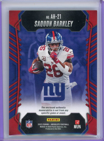 Saquon Barkley 2023 Panini Absolute Heroes Patch #'d 13/25