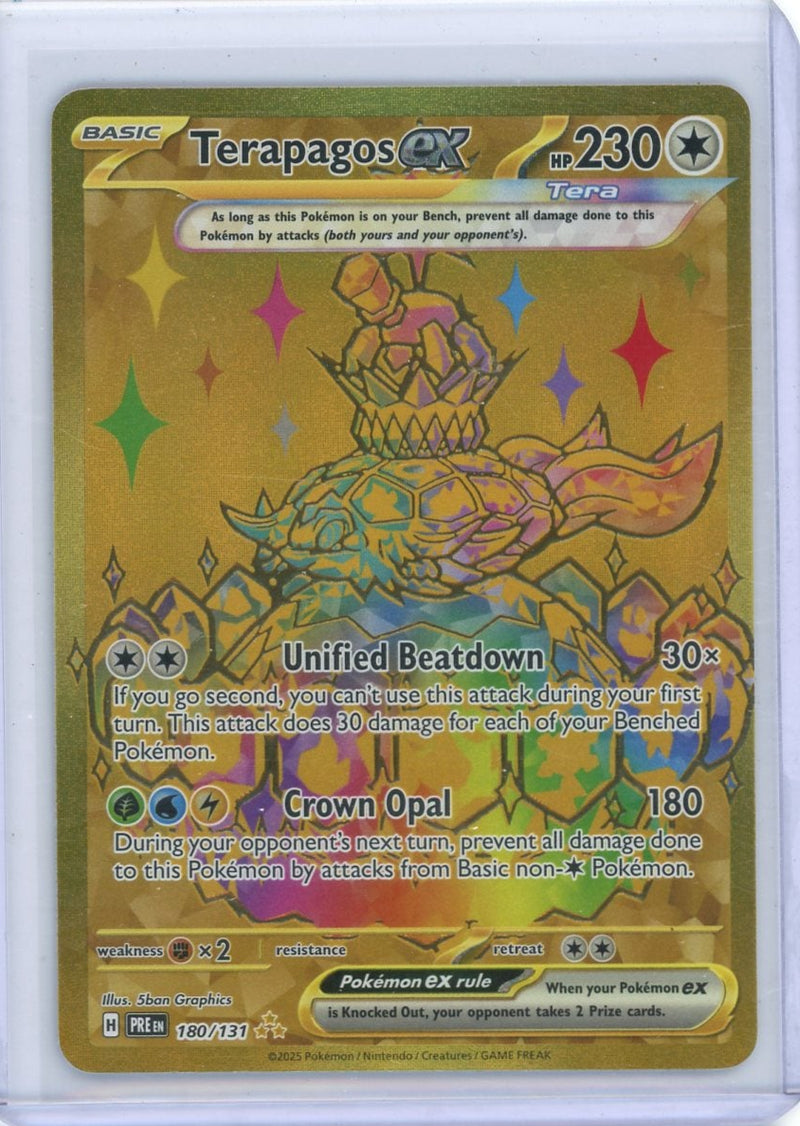 Terapagos ex Pokémon Prismatic Evolutions Gold Hyper Rare 