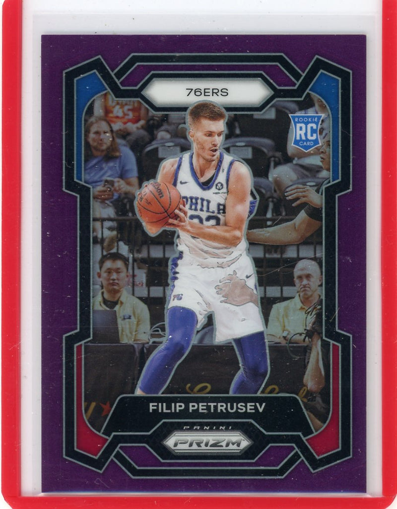 Flip Petrusev 2023 Panini Prizm purple prizm rookie card 