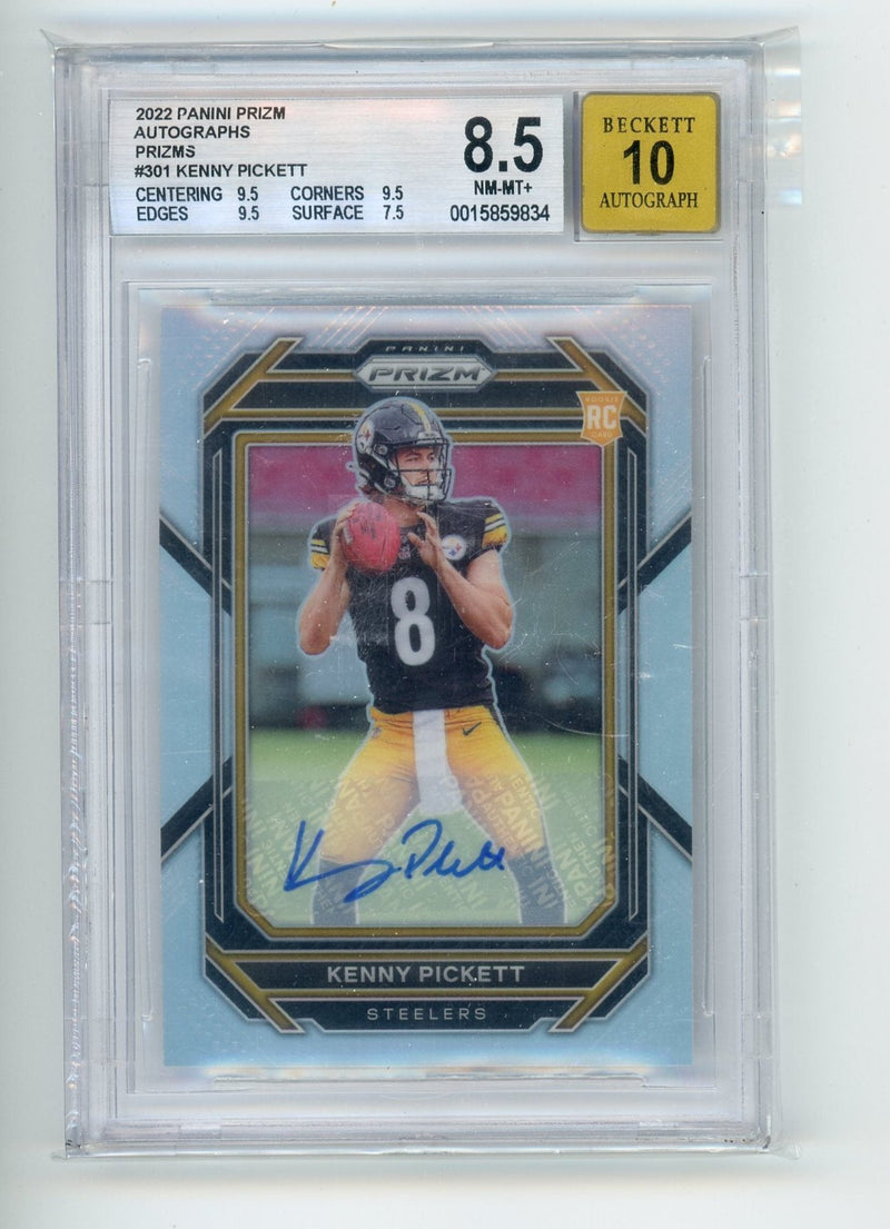 Kenny Pickett 2022 Panini Prizm Autograph Silver BGS 8.5