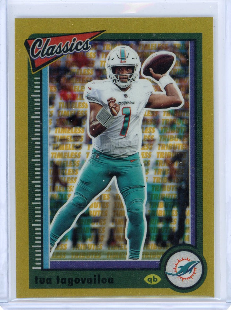 Tua Tagovailoa 2022 Panini Classics gold prizm 