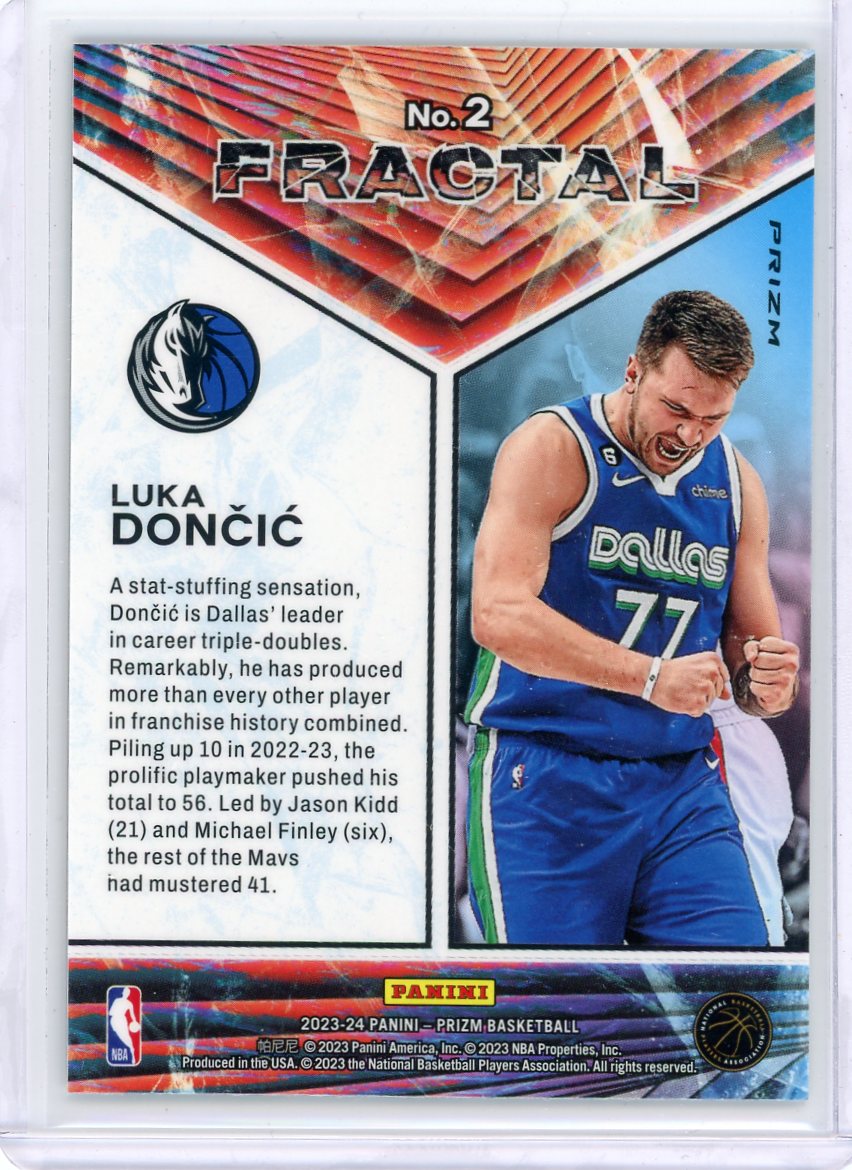 Luka Doncic 2023 Panini Prizm Fractal silver prizm