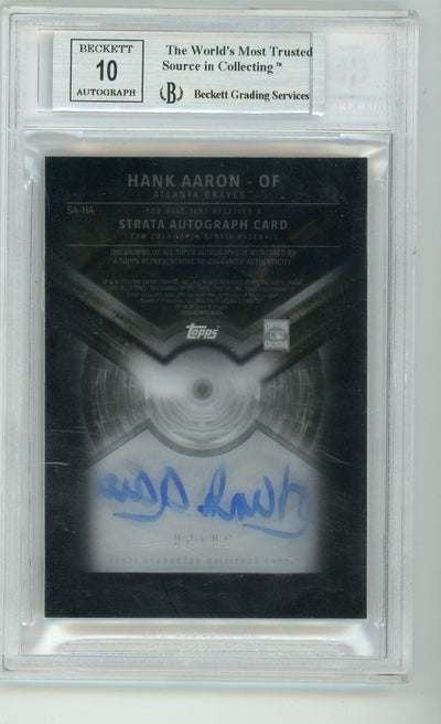 Hank Aaron 2015 Topps Strata autograph black #'d 29/50 BGS 9 AUTO 10