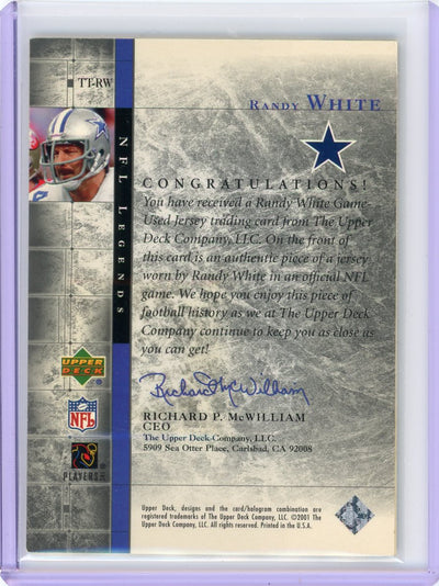 Randy White 2001 Upper Deck Timeless Tributes auth. game-used jersey relic