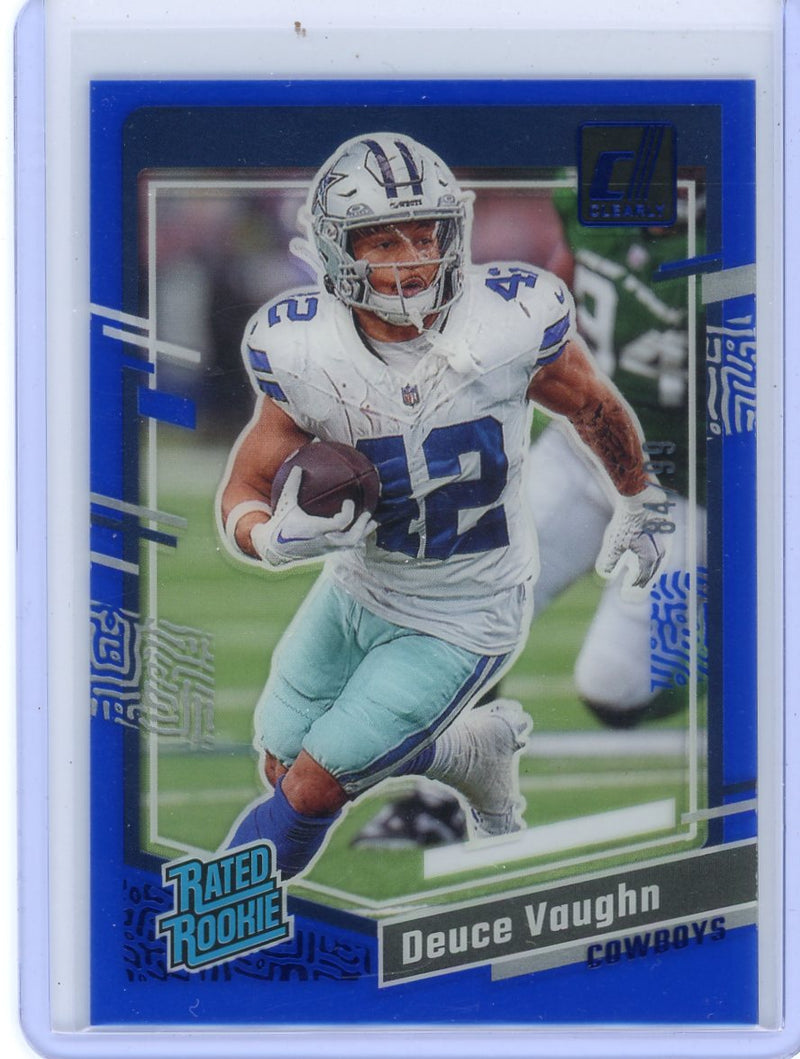 Deuce Vaughn 2023 Panini Clearly Donruss rookie card blue 