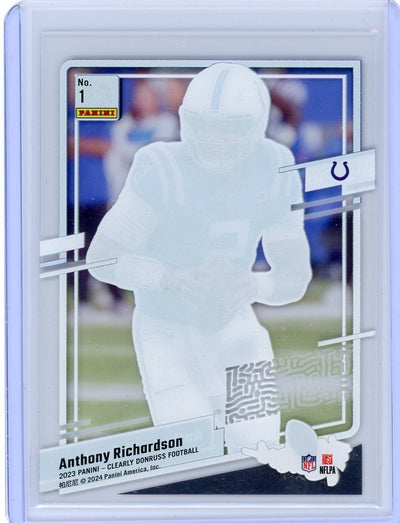 Anthony Richardson 2023 Panini Clearly Donruss The Rookies rookie card