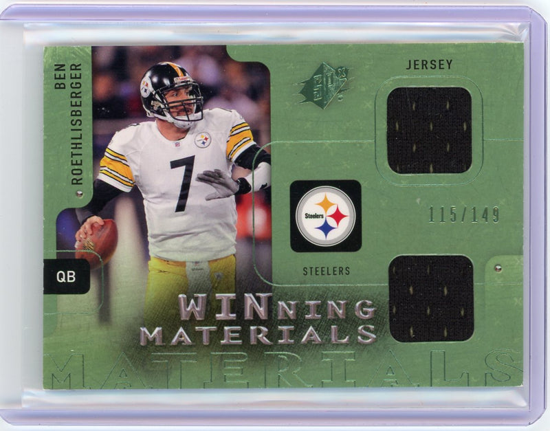 Ben Roethlisberger 2009 Upper Deck SPX Winning Materials auth. game-used dual relic 