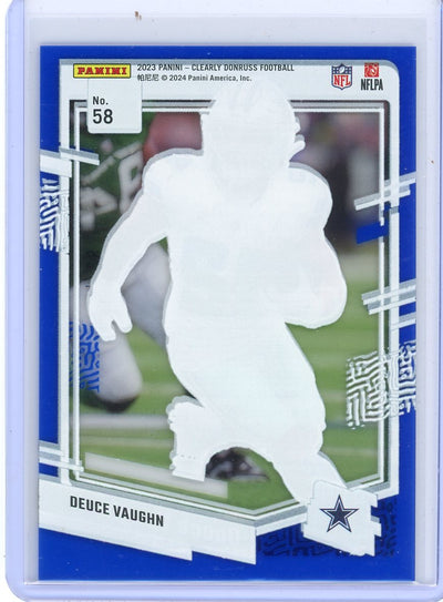 Deuce Vaughn 2023 Panini Clearly Donruss rookie card blue #'d 84/99