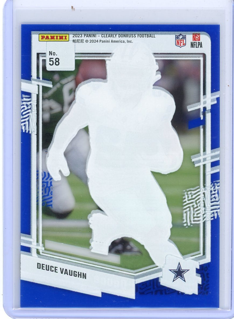 Deuce Vaughn 2023 Panini Clearly Donruss rookie card blue 