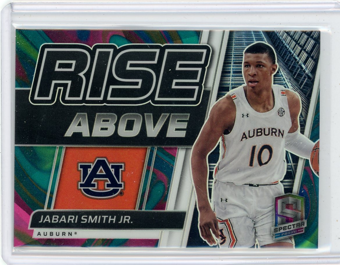 Jabari Smith Jr. 2022 Panini Chronicles Spectra Draft Picks Rise Above marble prizm #'d 5/5