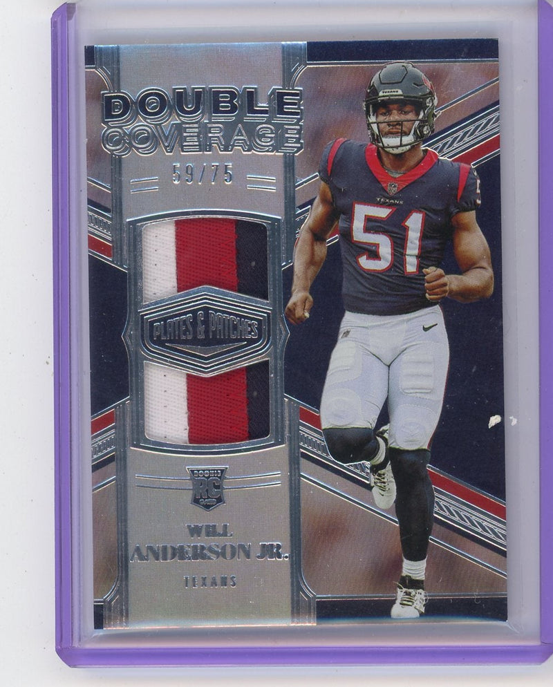Will Anderson Jr. 2023 Panini Plates & Patches Double Coverage 